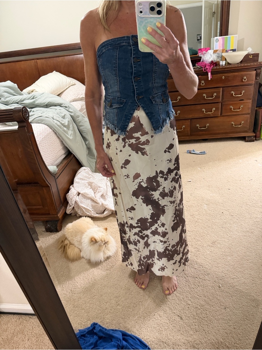 Buckle Denim Corset Top